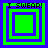 Four green and purple square frames with "I SWEAR!" text above each, arranged in a on blue background