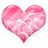 A pixelated heart shape rendered in varying shades of pink and white with a soft, blended appearance against a plain background.