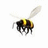 Pixelated bee icon with yellow and black stripes on white background, green background with text fragments, and gray background section.