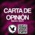 Pixelated image with pink text 'CARTA DE OPINION' over dark purple background, two small icons below.