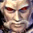 Pixelated face with red eyes on left, green text 'Original Icons .com' on right against dark background.