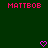 Pixelated text 'MATTBOB' in bright pink appears at top left and right on dark green background, with two pixel hearts below center.