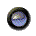 Circular icon with black border and blue interior showing a white and gray figure in motion, displayed in a of identical frames