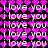 A static image of repeated 'i love you' text with pink heart symbols on a black background.