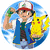 Animated icon shows Pokémon character Ash Ketchum holding Pikachu, with a blue circular background and 'Pokémon' text in yellow letters.