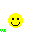 Yellow circular face with black eyes and mouth, transitioning through multiple expressions including smiling, frowning, shouting, and fiery aura effects on a gray background.