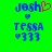 Pixelated text and heart symbols on a bright green background, with a pink heart replacing the 'o' in 'Josh' in one frame.