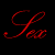 Red text on black background with partial gray area, displaying stylized phrases and a band logo in an animated contact sheet format.