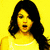 Four color-filtered of a woman with long dark hair against solid backgrounds, each showing distinct facial expressions and color schemes