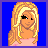 Pixelated character with long blonde hair, pink top, and white shorts against blue background; text reads 'im a model' in red.