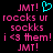 Pixelated text and symbols on black background with cyan heart symbol, pink text, and repeated phrases.