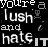 Pixelated black-and-white static image with white text and a small skull icon on a dark background.