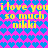 Pixelated text repeats 'i love you so much nikki' over a pink background with blue heart patterns.