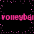Pixelated pink text repeats across a black background with scattered pink dots forming a border pattern.