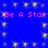 Blue background with yellow star-like shapes and pink text repeating 'Be A Star' across the top and bottom.