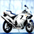 Animated contact sheet showing three frames of a white motorcycle icon with blue accents on a light blue background, right side displays Coolbuddy.com text.