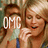 Two people in a close-up pose with large white text "OMG" overlaid on the left side of the image.