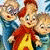Animated contact sheet showing two frames of Alvin and the Chipmunks characters with green text logo on dark background.