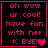 Four identical display pink pixelated text on black background with a heart symbol replacing the 'O' in 'BYE!' in the first