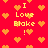 Red background with orange pixel hearts and yellow text reading "I Love Blake!" in multiple repeated positions.