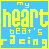 Pixelated blue and yellow contact sheet showing two frames of an animated buddy icon with text "my heart beat's racing" in retro pixel art style.