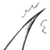 Pixelated grayscale icon of two crossed diagonal lines with curved motion trails on white background.