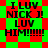 Green and red pixelated background with black text reading "I LUV NICK J! LUV HIM!!!!!!" in two identical sections.