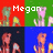 Pixelated of four distinct animated scenes with text labels, each featuring characters against colored backgrounds and small yellow objects