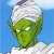 Pixelated green and white figure with closed eyes against blue background, resembling a stylized character head.