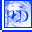 Blue and white pixelated icon with a stylized 'J' shape in the center, framed by blue borders on top and bottom.