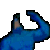 Blue figure in a blue long-sleeve shirt performs a wave motion with right arm, transitioning from raised to lowered position