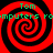 Four identical red and black spiral patterns arranged in a with green text reading "Tom" and "computers" on a black background