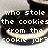 A four- shows a black-and-white Oreo cookie with pixelated text overlays changing