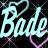 Pixelated static icon featuring stylized light blue text on dark background with purple accents, likely a custom buddy name or brand logo.