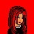 Pixel art buddy icon featuring two punk rock characters against a solid red background with bold text reading 'punk rock chick' on the right side.