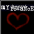 Static pixel art icon featuring a red heart shape on black background with blurred white text at top.