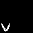 Pixelated white V-shaped icons and text on black background with gray rectangle, animated to cycle through five distinct icon states.
