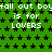 Green background with black star pattern and repeated white text "fall out boy is for lovers" in pixelated font.