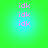 Pixelated pink text 'iDK' repeated vertically in four on a green-to-cyan gradient background
