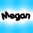 Two side-by-side pixelated images of the name 'Megan' with contrasting color schemes and backgrounds.