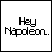 Animated sequence showing text and a central figure with changing background elements