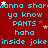 Red background with cyan text repeating 'wanna sharwanna sharwanna shara ya know PANTS haha inside joke' and white stars scattered throughout.