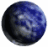A spherical object with blue and white cloud-like patterns rotates through showing different angles of its surface