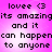 Pixelated text on a pink gradient background with repeated phrases and heart symbols, displayed in a