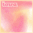 A pink and yellow gradient background with the word 'love' in white text at top left, animated sequence of small yellow hearts appearing and multiplying across the lower half.