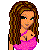 Pixel art contact sheet showing three frames of an animated icon featuring a cartoon woman in pink attire with visible text "Princess" across the bottom.