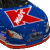 Animated contact sheet showing sequential frames of a blue racing helmet icon with red and white branding elements transitioning to large '66' text on a blue background.