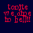 Red pixelated text 'topite we dpe to belly' on dark blue background with white horizontal bars shifting position across frames.