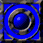 Four square display a central blue sphere surrounded by concentric rings with varying color schemes and corner accents