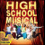 A 50x50 pixel animated buddy icon featuring a static 'High School Musical' title frame and an animation frame with a pink heart symbol, displayed in a contact sheet layout.